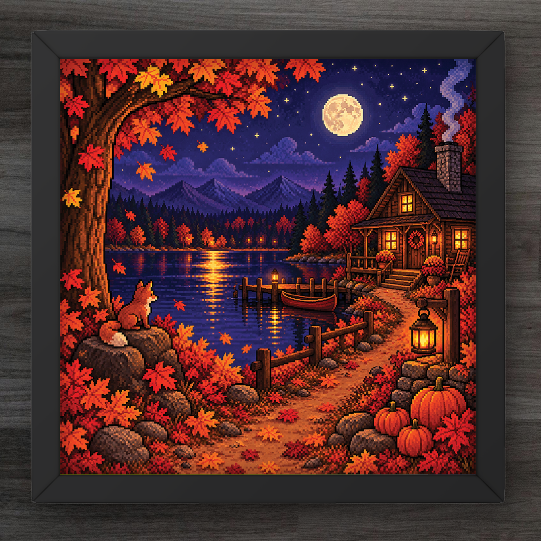 8-bit Autumn Pixel Art Prints | Cozy Fall Wall Art – Iconic Tech
