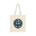 Beige tote bag with Rebel Loon emblem on a white background