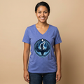 Front view of Womens Rebel Loon V-Neck Shirt